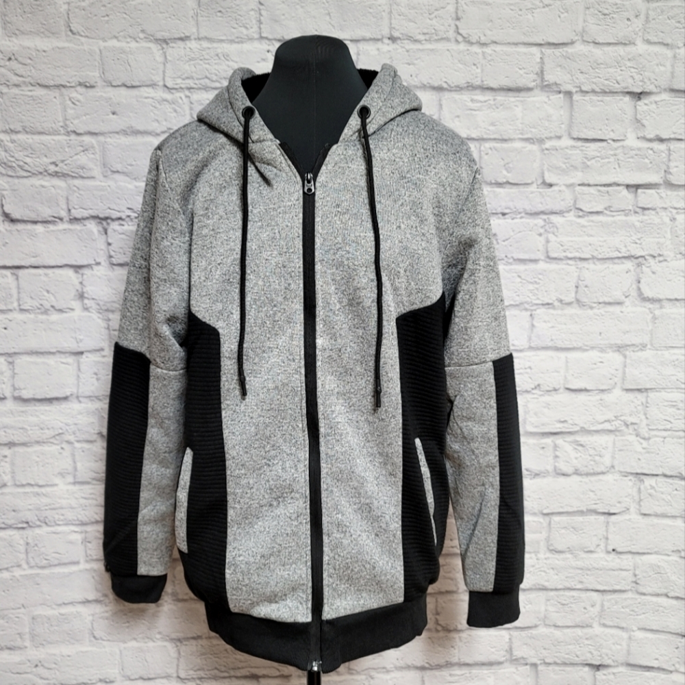 Men's Steve's Jeans Sherpa Lined Zip Up Hoodie - Size Medium